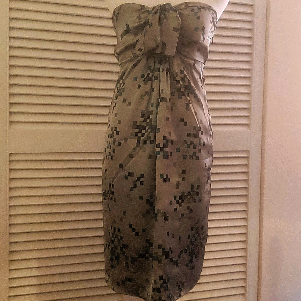 Pink Soda Satin strapless dress NWOT